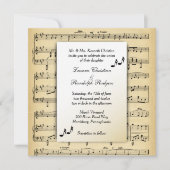 Antique Sheet Music Theme Wedding Einladung (Vorderseite)
