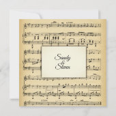 Antique Sheet Music Theme Wedding Einladung (Rückseite)