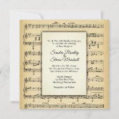 Antique Sheet Music Theme Wedding Einladung (Vorderseite)