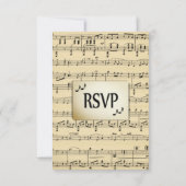 Antique Sheet Music UAWG mit Menüauswahl RSVP Karte (Rückseite)