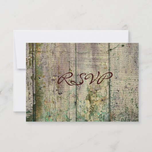 Antique Sign Rustic Country Wedding RSVP Cards (Rückseite)