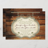 Antique Sign Rustic Land Hochzeiten Einladungen (Vorne/Hinten)