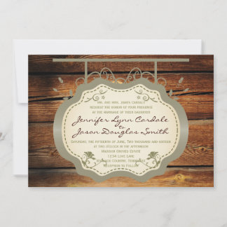 Antique Sign Rustic Land Hochzeiten Einladungen