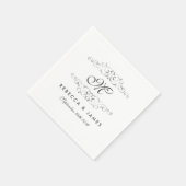 Antique Silver Blüh Monogram Wedding Napkin Serviette (Ecke)