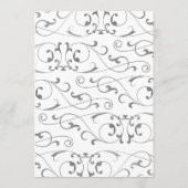 Antique Silver Blüh Wedding Dinner Menü Menükarte (Rückseite)