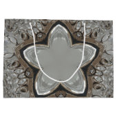 Antique Silver Grau Weihnachts-Star Chic Geschenkt Große Geschenktüte (Rückseite)