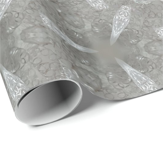 Antique Silver Gray Decorative Kaleidoskopie Geschenkpapier (Rolleneckpunkt)