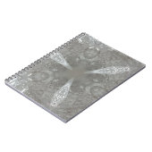 Antique Silver Gray Decorative Kaleidoskopie Notizblock (Linke Seite)