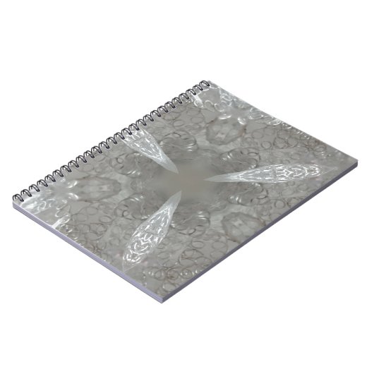 Antique Silver Gray Decorative Kaleidoskopie Notizblock (Linke Seite)