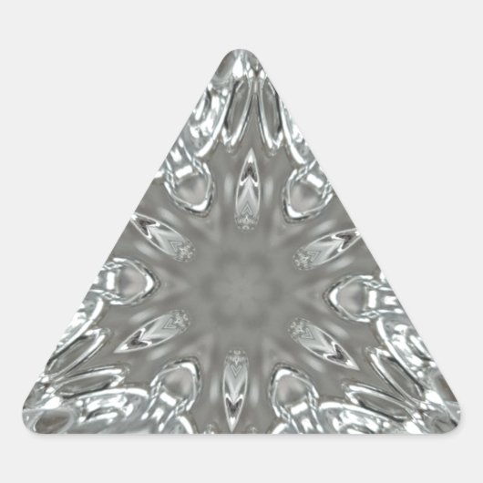 Antique Silver Gray Dekorative Kaleidoskopie Star Dreieckiger Aufkleber (Vorderseite)