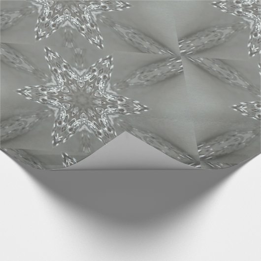 Antique Silver Gray Dekorative Kaleidoskopie Star Geschenkpapier (Ecke)