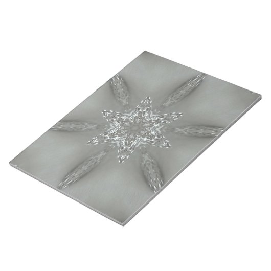 Antique Silver Gray Dekorative Kaleidoskopie Star Notizblock (angewinkelt)