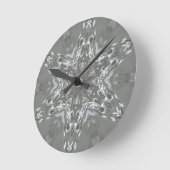 Antique Silver Gray Dekorative Kaleidoskopie Star Runde Wanduhr (Winkel)