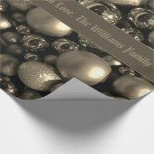 Antique Silver Grey Christmas Baubles fügen Text h Geschenkpapier (Ecke)