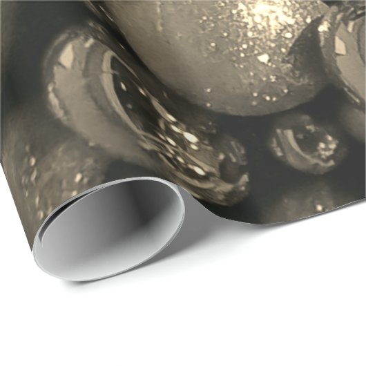 Antique Silver Grey Christmas Baubles fügen Text h Geschenkpapier (Rolleneckpunkt)