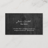 Antique Silver Schere Elegant Holzhaar Stylist Visitenkarte (Rückseite)