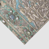 Antique Silver Turquoise Gems Krippe Tiss Seidenpapier (Ausschnitt)