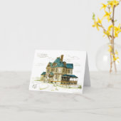 Antique Sketch 54 Western in Kurz Hills NJ Card Karte (Gelbe Blume)