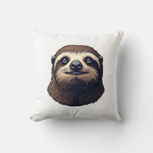 Antique Sloth Illustration Vintage Tee (2) Kissen (Vorderseite)