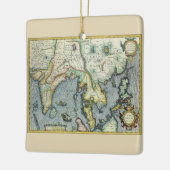 Antique Southeast Asian Map von Mercator / Hondius Keramikornament (Links)