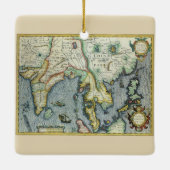 Antique Southeast Asian Map von Mercator / Hondius Keramikornament (Rückseite)