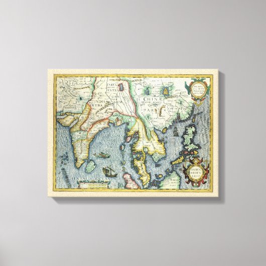 Antique Southeast Asian Map von Mercator / Hondius Leinwanddruck (Vorderseite)