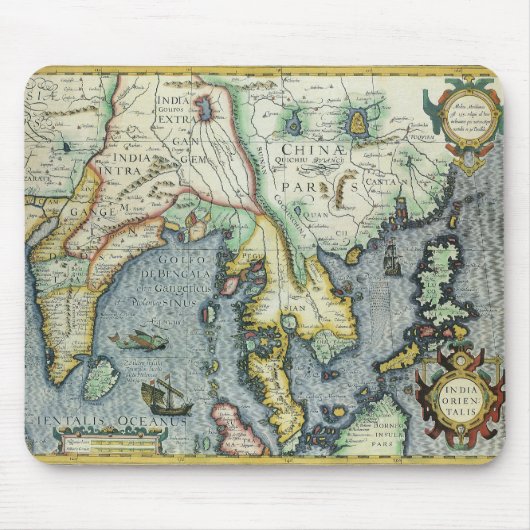 Antique Southeast Asian Map von Mercator / Hondius Mousepad (Vorne)