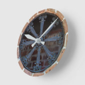 Antique Southern Wrought Iron Window Guard Runde Wanduhr (Winkel)