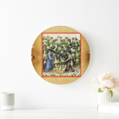 ANTIQUE SQUASH HARVEST PARCHETTE GROßE WANDUHR (Zuhause)