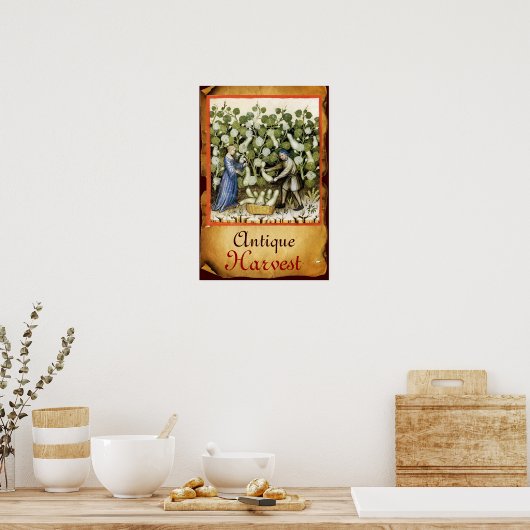 ANTIQUE SQUASH HARVEST PARCHMENT POSTER (Küche)
