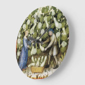 ANTIQUE SQUASH HARVEST Squashes Mittelalterliche M Große Wanduhr (Winkel)