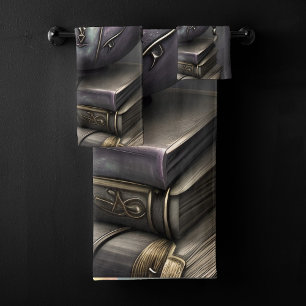 Antique Steampunk Cauldron Zauberbücher Badhandtuch Set