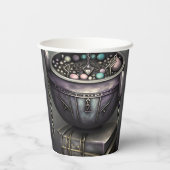 Antique Steampunk Cauldron | Zauberbücher Pappbecher (Rückseite)