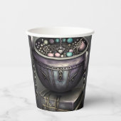 Antique Steampunk Cauldron | Zauberbücher Pappbecher (Vorderseite)