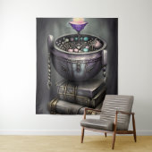 Antique Steampunk Cauldron | Zauberbücher Wandteppich (Beispiel)