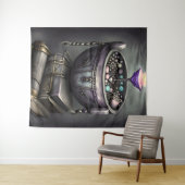 Antique Steampunk Cauldron | Zauberbücher Wandteppich (Beispiel (Horizontal))