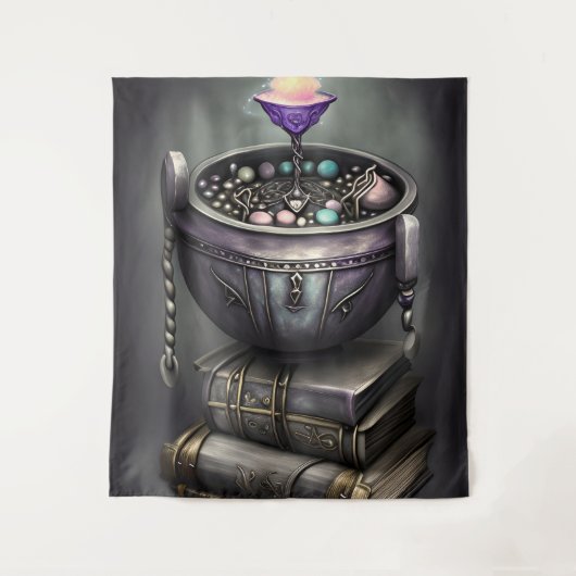 Antique Steampunk Cauldron | Zauberbücher Wandteppich (Vorderseite)