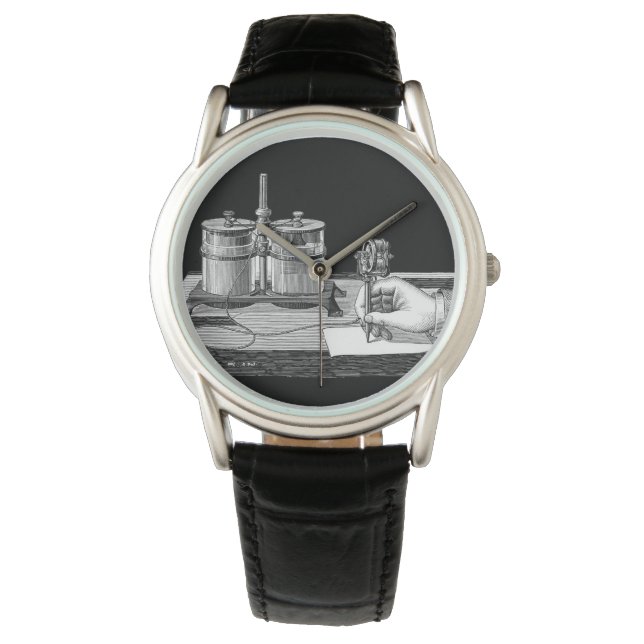 Antique Steampunk Writer Edison Armbanduhr (Vorderseite)