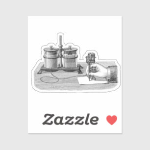 Antique Steampunk Writer Edison Aufkleber