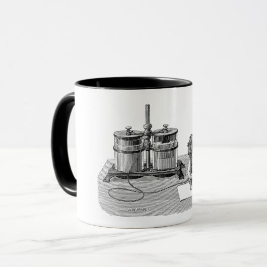 Antique Steampunk Writer Edison Tasse (Vorderseite Links)