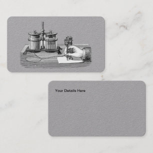 Antique Steampunk Writer Edison Visitenkarte