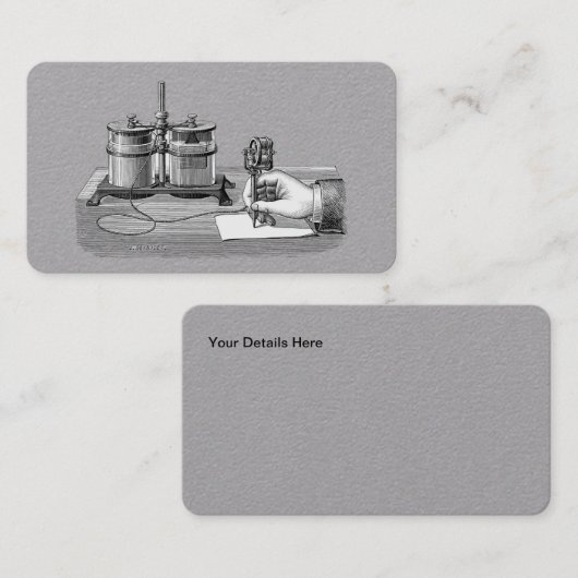 Antique Steampunk Writer Edison Visitenkarte (Vorne/Hinten)