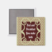 ANTIQUE STIL BETT UND FRÜHSTÜCK MAGNET (Vorderseite/Rückseite)