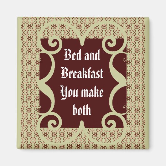 ANTIQUE STIL BETT UND FRÜHSTÜCK MAGNET (Vorne)