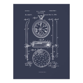 Antique Stopwatch, 1889 Zeichnend Patent Fotodruck