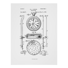 Antique Stopwatch, 1889 Zeichnend Patent Fotodruck