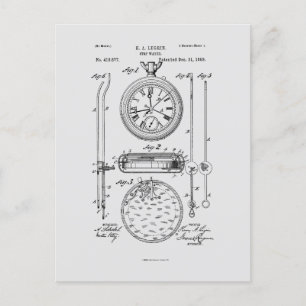 Antique Stopwatch, 1889 Zeichnend Patent Postkarte