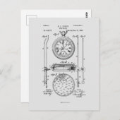 Antique Stopwatch, 1889 Zeichnend Patent Postkarte (Vorne/Hinten)