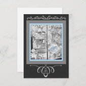 Antique Store Window Geschenke für Baby Blue und B Einladung (Vorne/Hinten)