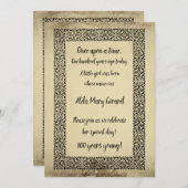 Antique Storybook Seite 100. Geburtstag (Vorne/Hinten)